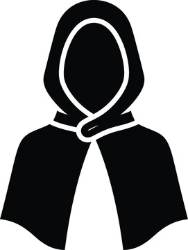 Silhouette vector mysterious person wearing a hooded cloak graphic design
