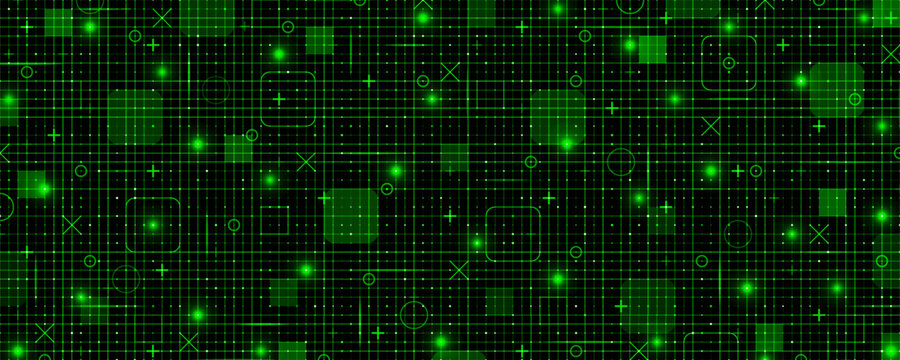 Green fui HUD grid background. Hi tech GUI digital dashboard interface. Futuristic VR game ai screen. Mesh pattern in blueprint style. Vector illustration
