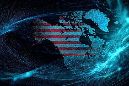 Overlay of symbols: the us flag on greenland's arctic canvas. Wi
