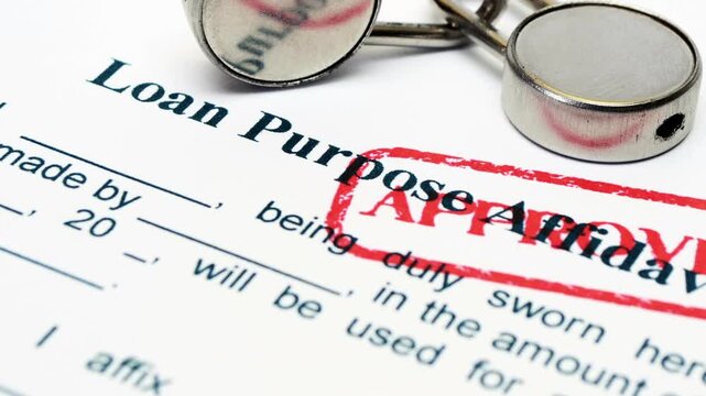 Approved Loan Application Form with Locks and Financial Approval Stamp