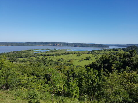 Scenic View of Parana River near Nueva Alborada and Green Landscape in Paraguay