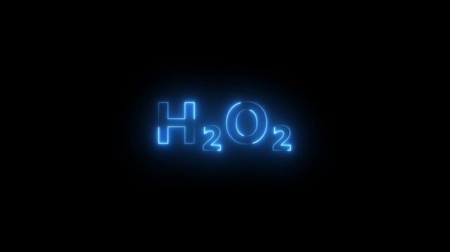 H2 o2 hydrogen peroxide chemical formula neon glowing sign animation h2o2 chemistry science