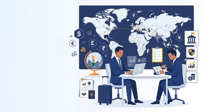 Global Business Finance Trade and Investment Illustration Background