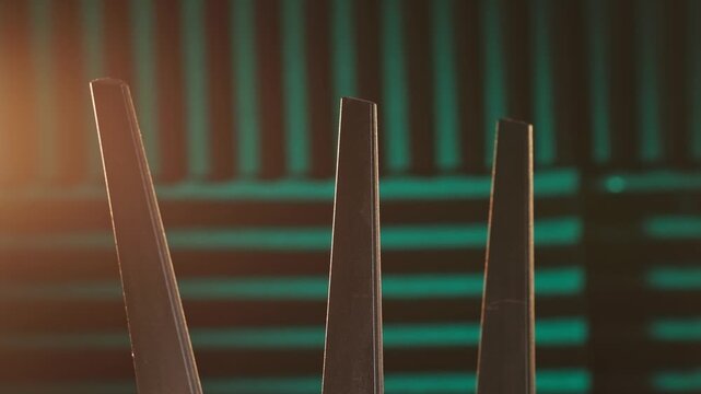 Slow motion detailed view of wireless internet router machine for antenna modem connection to online virtual world, with device having antennas, ethernet ports, usb, and computer 5g wifi connections