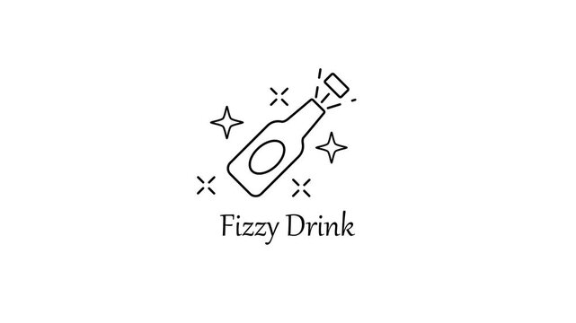 Minimalist fizzy drink animation with sparkling stars, refreshing beverage concept for food and drink branding and social media marketing