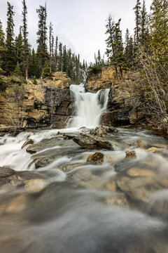 Tiered Cascade of Tangle Creek Falls, Jasper National Park