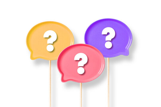 Question Mark design with colorful speech bubbles on white background