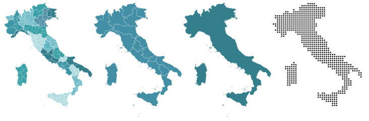 Obraz premium Set maps of Italy