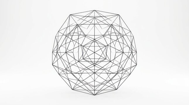 Abstract geometric wireframe sphere structure network connection concept
