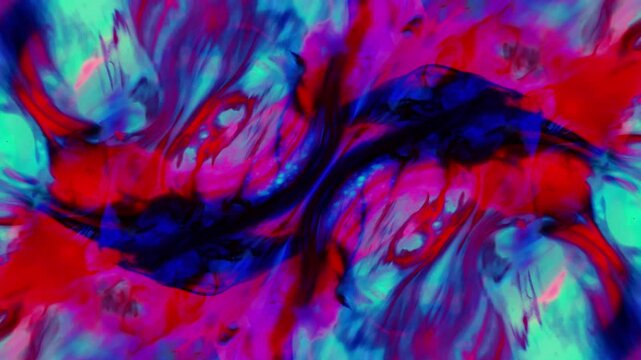 Colorful cosmic acid psychedelic abstract background ink splat swirl wave morphing Intro overlay vj template mist flow tv presentation advertisement