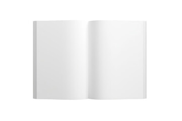 Fototapeta premium Open blank book standing with curved white pages