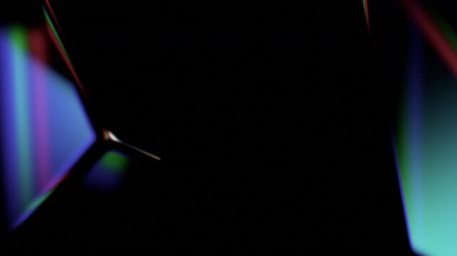 Abstract animation, 3d render of rotating glass shapes, 4k seamless loop 3d animation