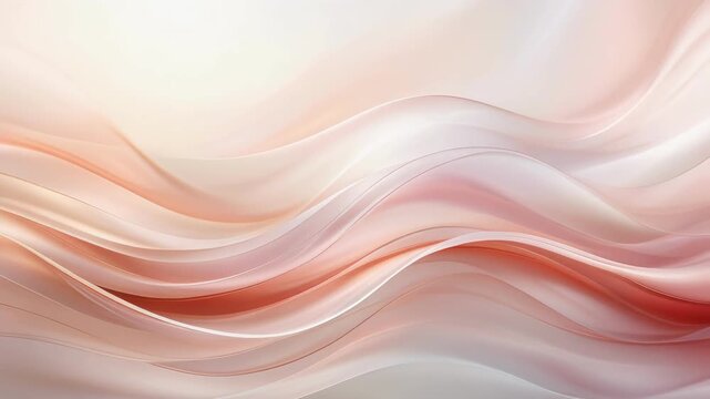 Abstract smooth flowing translucent waves in soft pink and peach tones