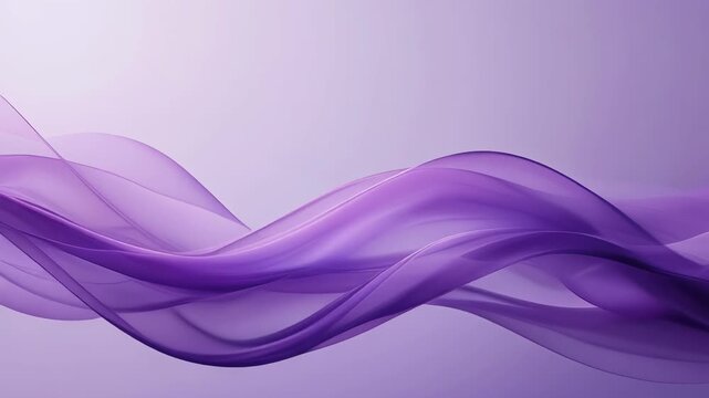 Abstract flowing purple and lavender translucent wave shapes on a light background