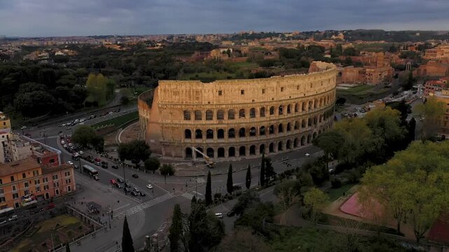 aerial view of the colosseum in rome