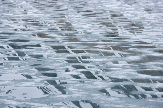 Sea ice and reflections in the Arctic near Svalbard