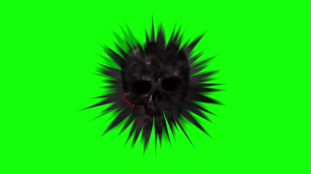 殺気をイメージした不気味なドクロアニメーション／A creepy skull animation inspired by a menacing aura