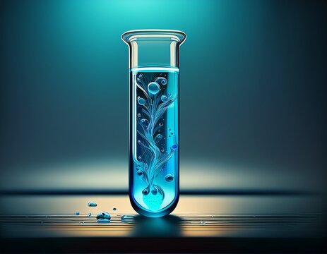 test tube with blue liquid