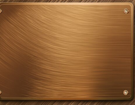 brown metal brushed bronze wide textured plate or plaque generative ai