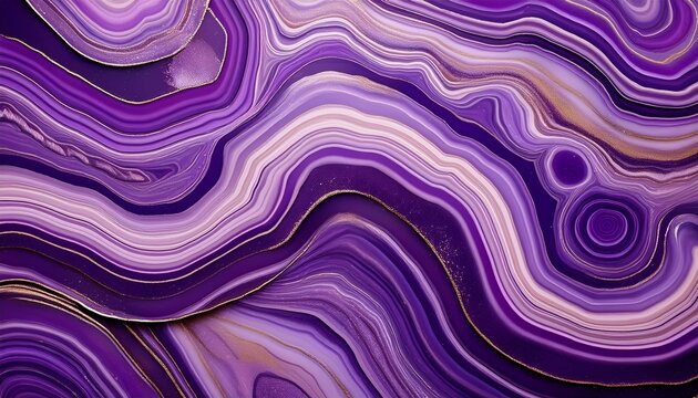 Abstract Purple Agate Stone Background With Wavy Patterns
