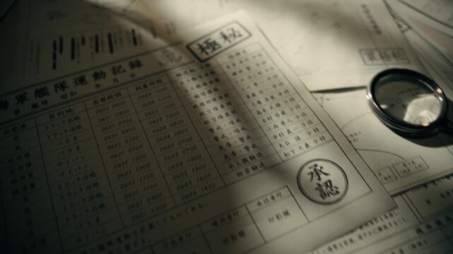 Japanese military document with official stamps