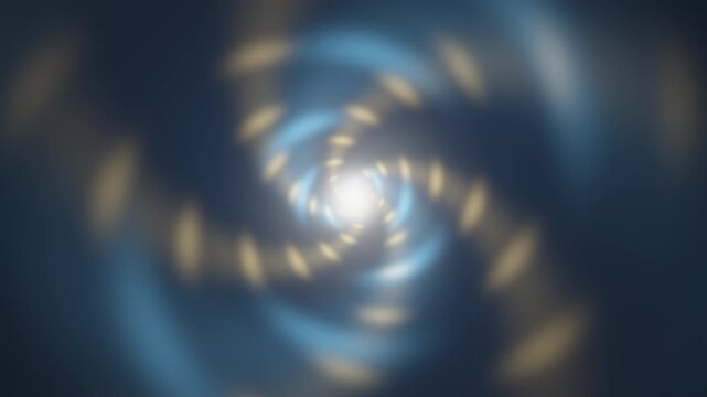Glowing spiral vortex swirling toward center abstract motion background seamless loop in vibrant cyan tones
