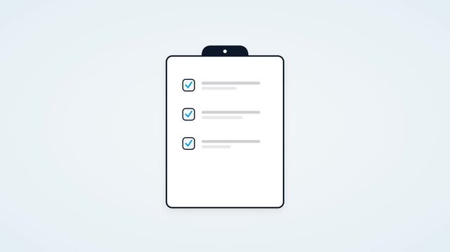 check list web template animation Business Task Progress Corporate Interface Blue Tech 4K