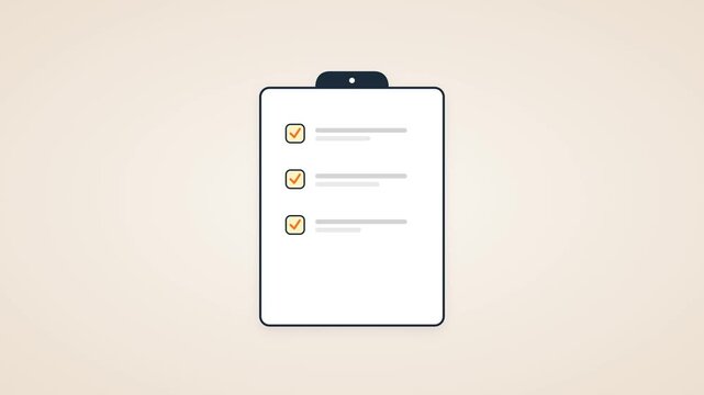 check list web template animation Creative Design Studio Schedule Warm Accent Contrast 4K