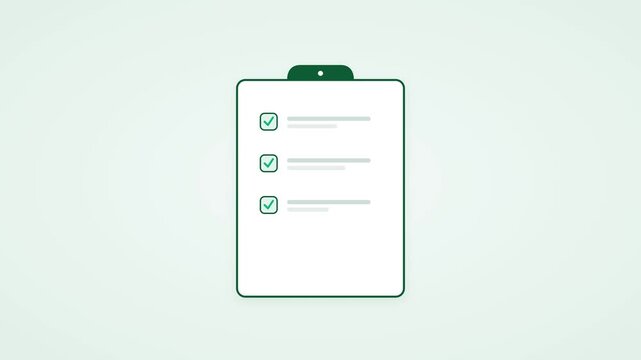 check list web template animation Sequential Checkbox Board Productivity Green Emerald 4K