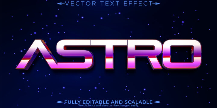 Astro text effect, editable glowing and cosmic text style