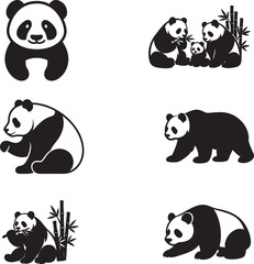 Obraz premium Panda Silhouette Vector