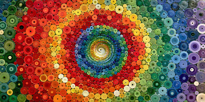 The Spiral That Glows in Every Color as Concentric Circles Pull the Eye Toward a Radiant Center, ai generated.
