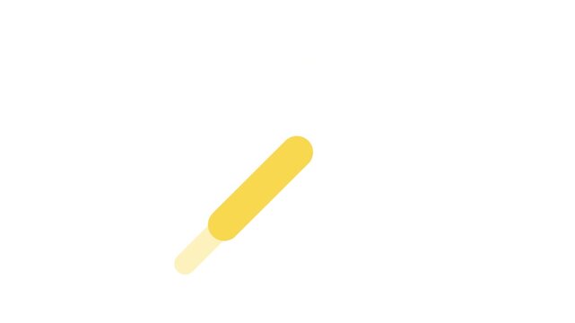Minimalist yellow abstract geometric capsule shape illustration isolated on white background