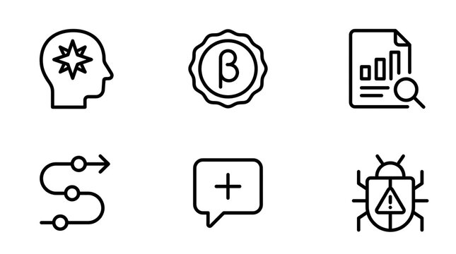 Software Development and Business Management Line Icon Set