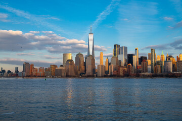 Obraz premium New York Manhattan with Freedom Tower and WTC. New York skyscrapers. New York City skyline. New York City view.