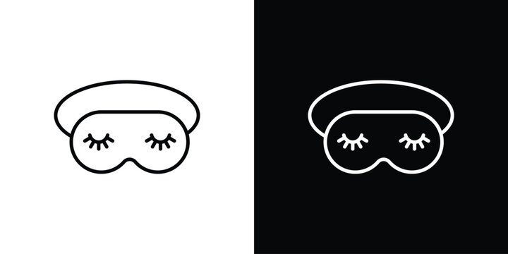Eye mask icon line art symbols collection