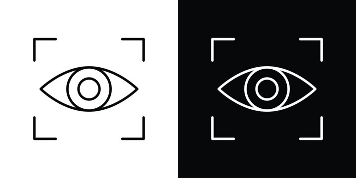 Eye tracking icon line art symbols collection
