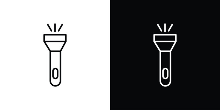 Flashlight icon line art symbols collection