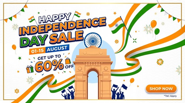 Happy independence day sale get up to 60 off celebrate with exclusive discounts