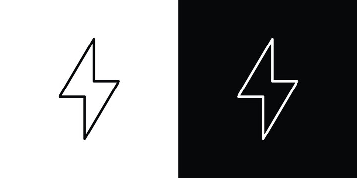 Flash icon line art symbols set