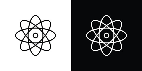 Physics icon line art symbols set © basit