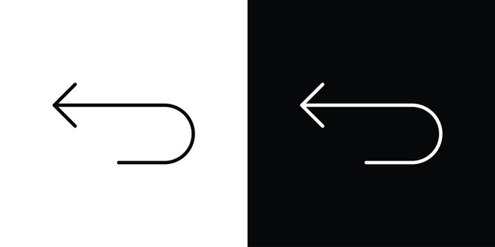 Undo icon line art symbols set