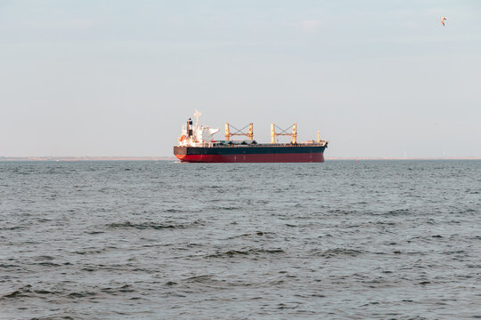 Tanker goes through the strait. Now navigation near Kinburn Spit is blocked because of russian aggression against Ukraine.