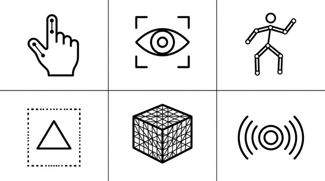 Computer Vision and Motion Tracking Icon Set
