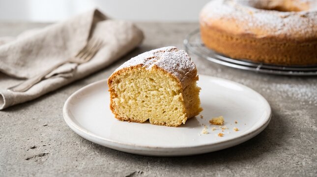 Classic Italian Ciambella Ring Cake Sliced on Platter