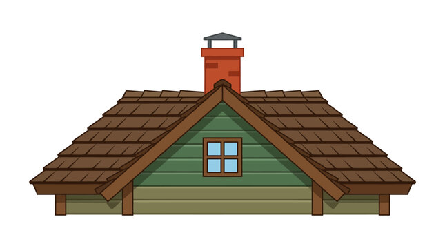 Tuscan style house roof with chimney