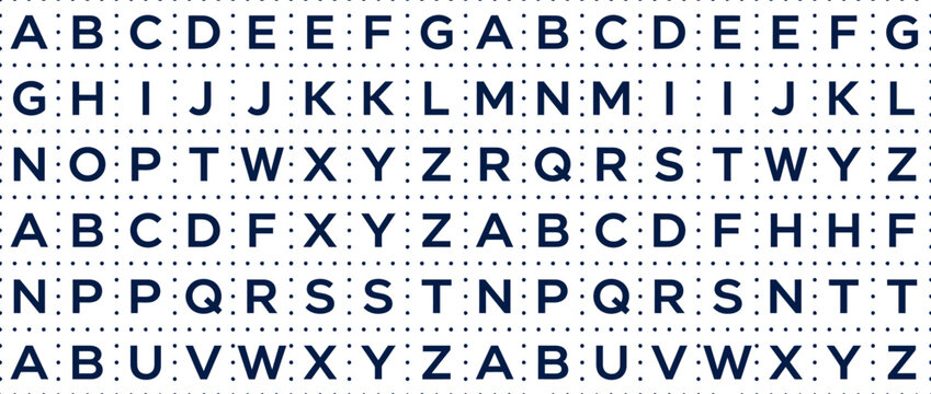 Abstract Grid Pattern of Alphabet Letters