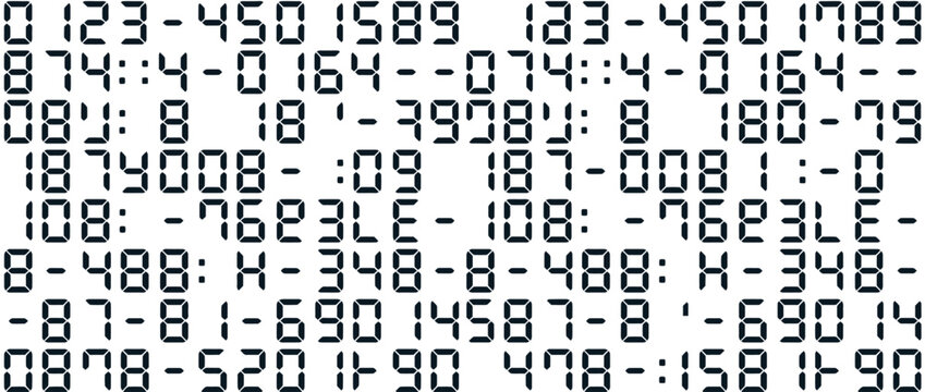 Digital Display Style Pattern with Abstract Numeric Characters