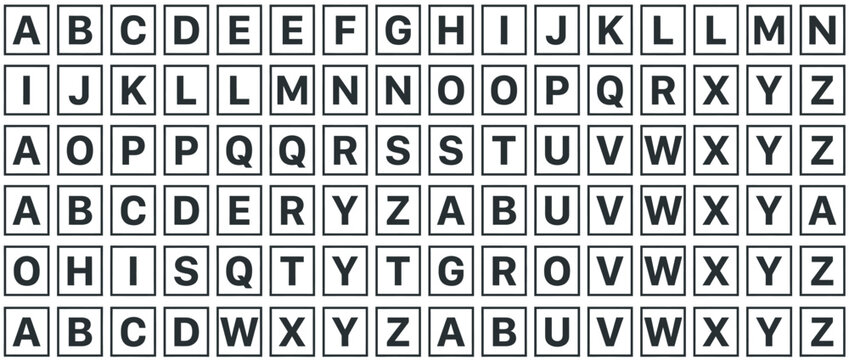 Grid of Random Uppercase English Alphabet Letters