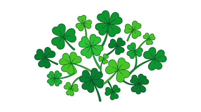 Green clover bush isolated white background lucky symbol